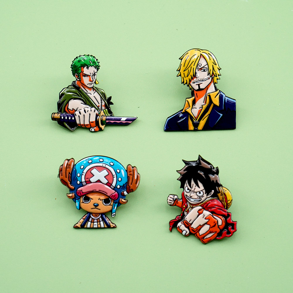 4Pcs Cartoon ONE PIECE Luffy B - Tuxedo Lapel Pin recension och pris