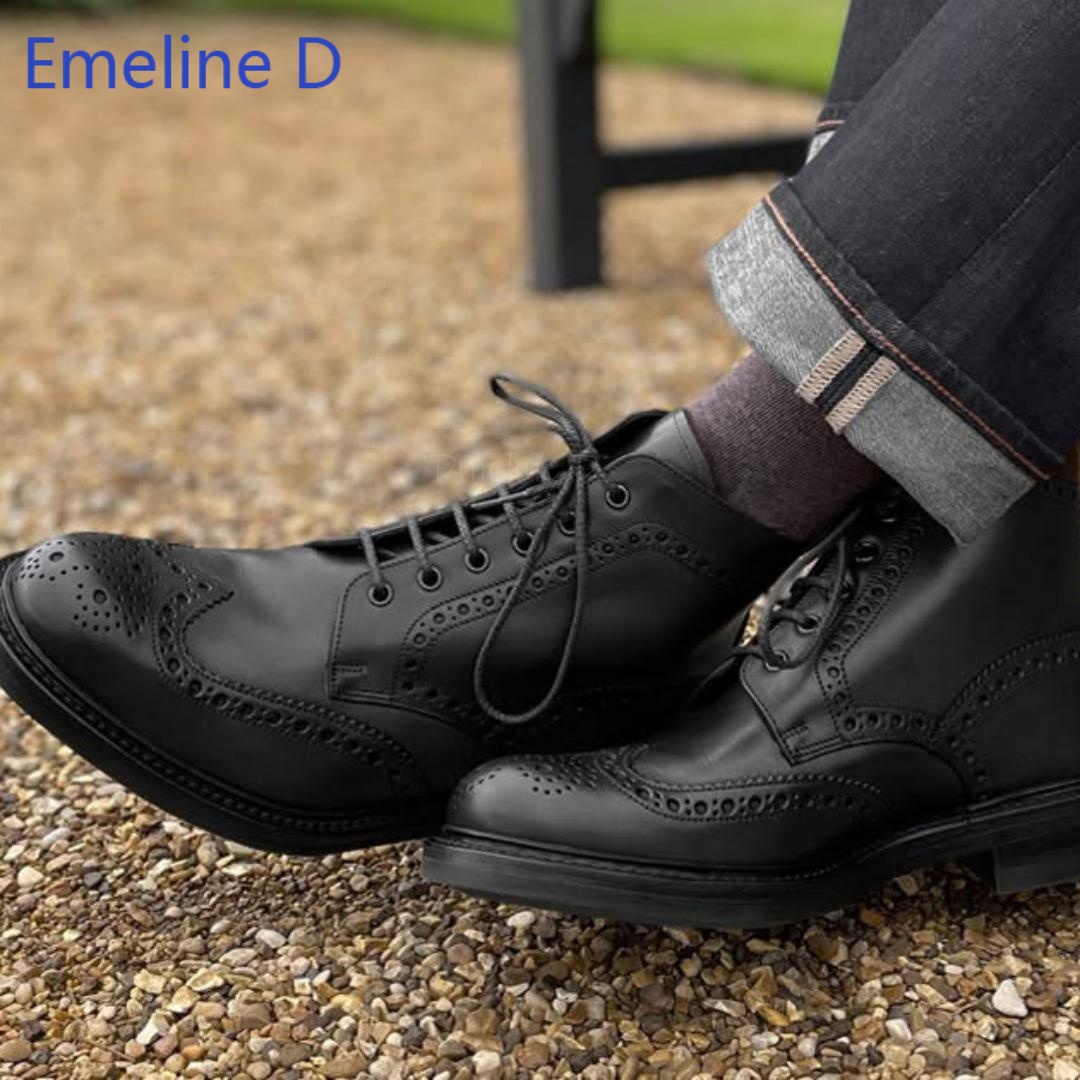 Men Brogue Ankle Boots Genuine - Formal Men Daily Wear Footwear recension och pris